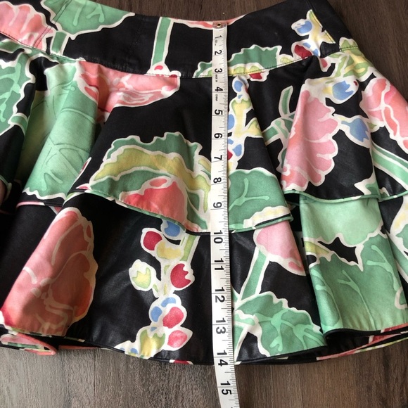 VTG Barboglio Peplum Tiered Mini Dress Size 8 Black Floral Glamoratti 80s Luxury - Picture 10 of 13